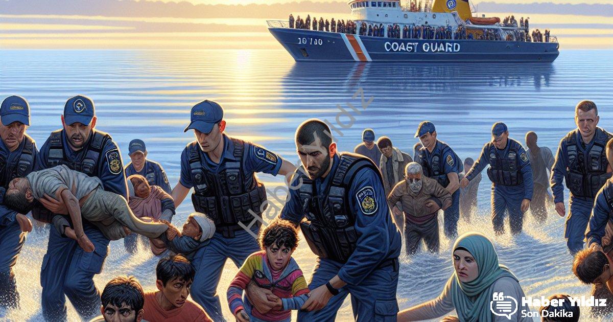 "İzmir Sahil Güvenlik Ekiplerinden Peş Peşe Göçmen Operasyonları" başlıklı haber için fotorealistik,