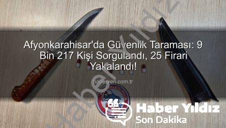 Afyonkarahisar’da Güvenlik Taraması: 9 Bin 217 Kişilik Kimlik Sorgusu ve Suçlulara Nefes Kestiren Operasyon!